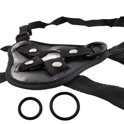 레즈비언 웨어러블 BDSM 세트 흑인 고무 딜도 청바지 남성용 바지 스트랩