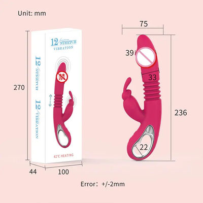 12 주파수 진동기 섹스 장난감 USB 재충전 가능한 여성 자극기 딜도 망원경 난방