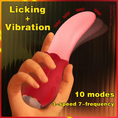 250g 로즈 비브레이터 섹스 장난감  Nipple Wearable Clit Stimulator 긴 혀 비브레이터