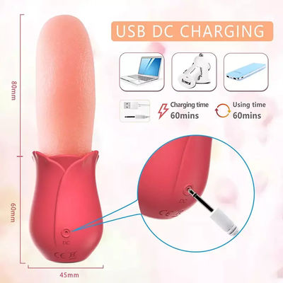 250g 로즈 비브레이터 섹스 장난감  Nipple Wearable Clit Stimulator 긴 혀 비브레이터