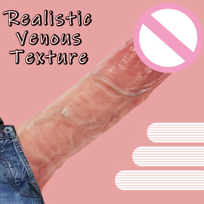 418g 브라운 육상 실리콘 딜도 부드러운 ROHS 현실적인 음경 남녀 딜도