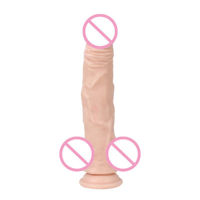Pvc 브라운 남성 현실적인 딜도 큰 실리콘 딜도 강한 흡입컵 손 무료