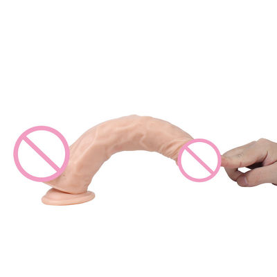 Pvc 브라운 남성 현실적인 딜도 큰 실리콘 딜도 강한 흡입컵 손 무료