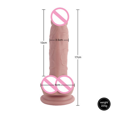XS-WBB10018 음경 남성 현실적인 딜도 액체 부드러운 실리콘 고무 섹스 장난감 여성용 강한 흡입컵 손-F