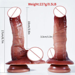 60.7 인치 작은 현실적인 딜도 227g 브라운 실리콘 딜도 여성용